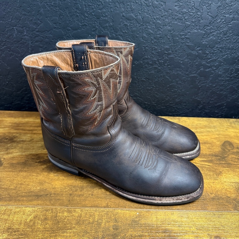 Lucchese Barn Boot Roper Brown Leather Western Work Boot Mens 10D